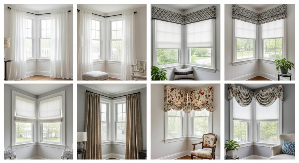 Corner window curtain ideas