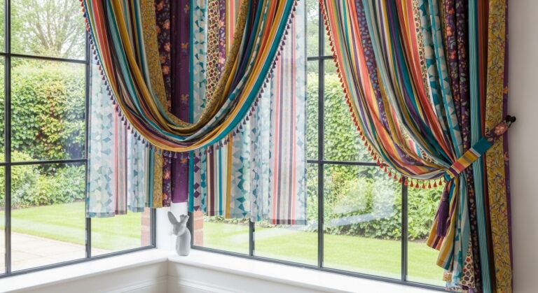 Feature image showing stylish corner window curtains in a cozy bedroom with natural light and modern decor