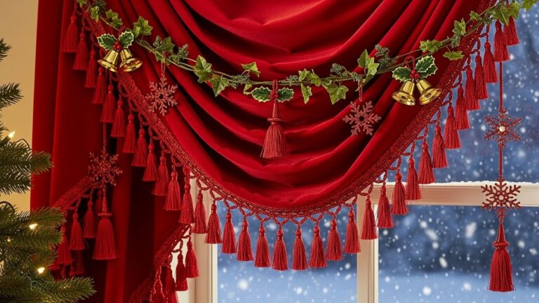 Christmas Charm on Window Curtains