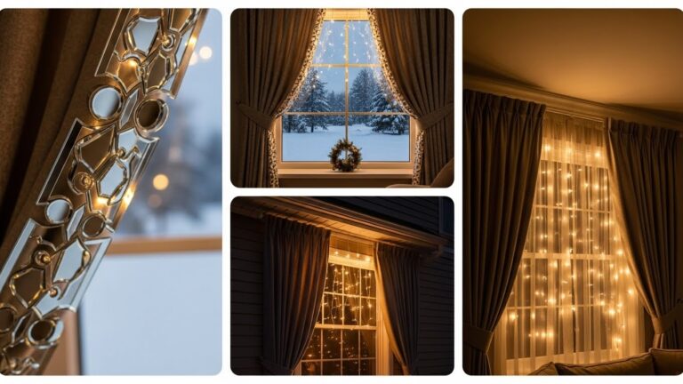 Cozy Window Curtain Christmas Lights