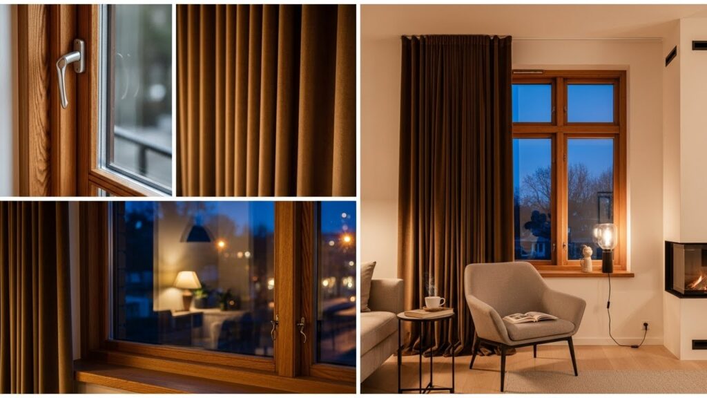 Warm Wooden Window Frames with Stylish Curtain Ideas 10 Whisk 5aa2f0b9956931289574fca03a34be88dr 1