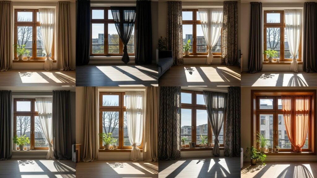 Warm Wooden Window Frames with Stylish Curtain Ideas 11 Whisk e9fcb2a58fdaeb0af31480eefa2309cfdr 1