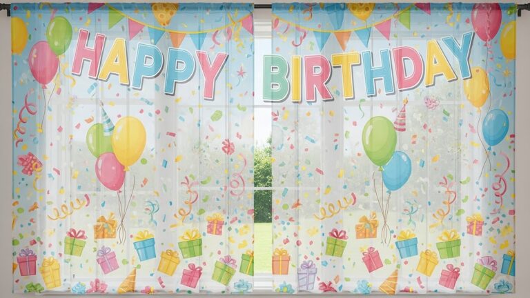 Birthday Decor Window Drapes