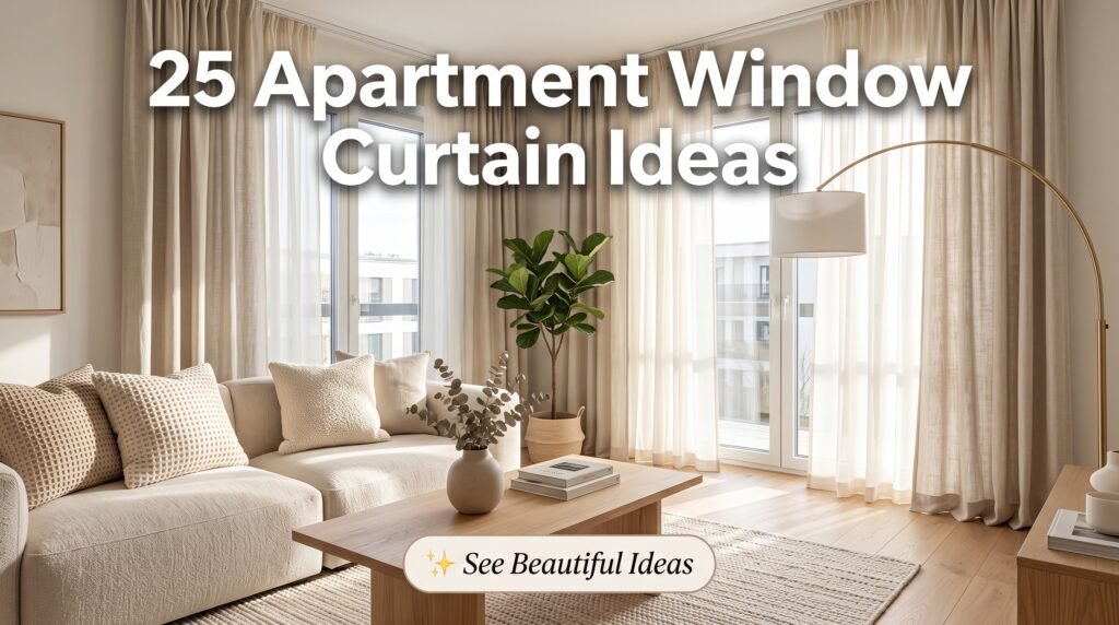 25 Apartment Window Curtain Ideas for Small Spaces 1 Apartment living room with floor… 202607171050